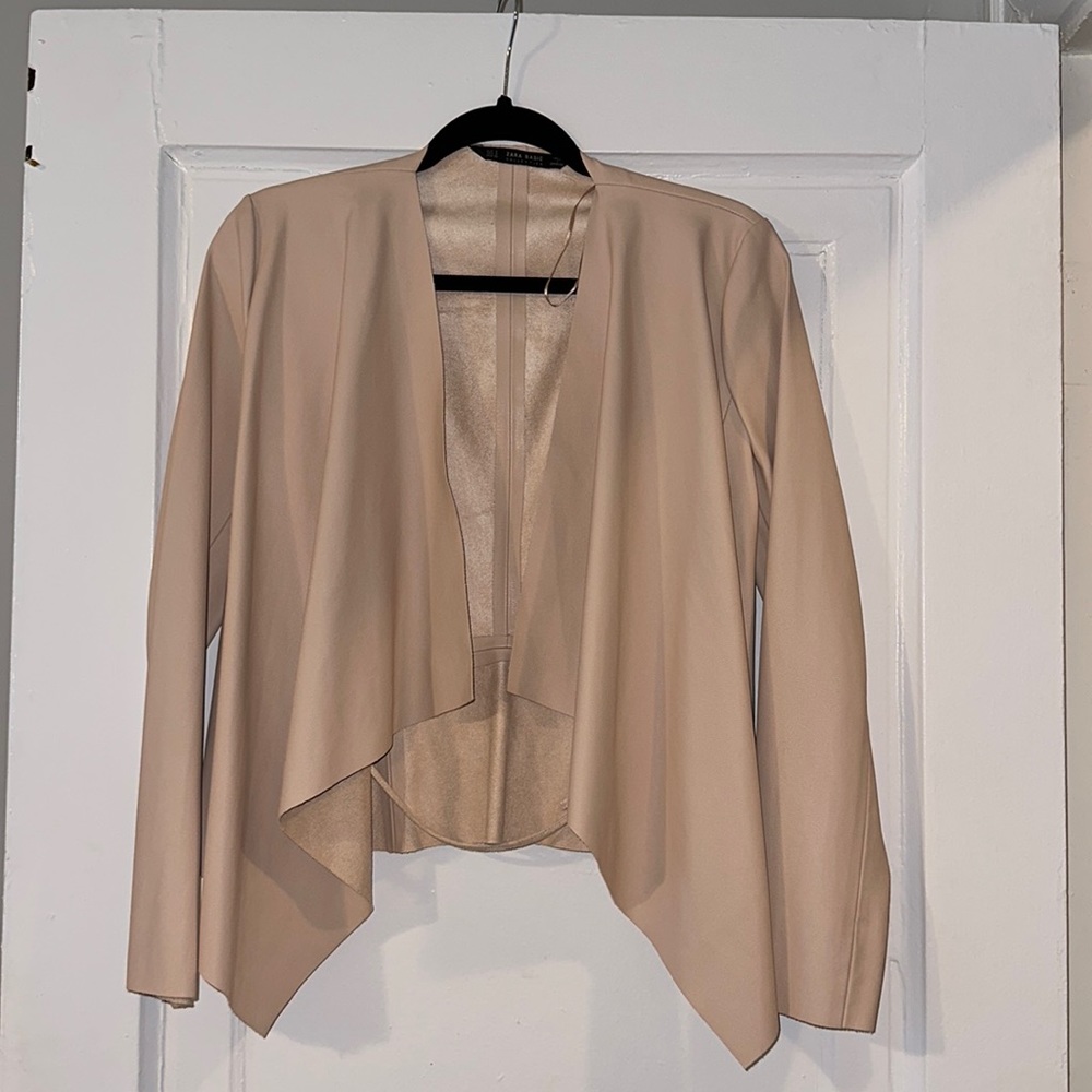Zara Drapey leather blazer